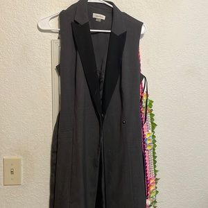 Calvin Klein gray black wrap around dress